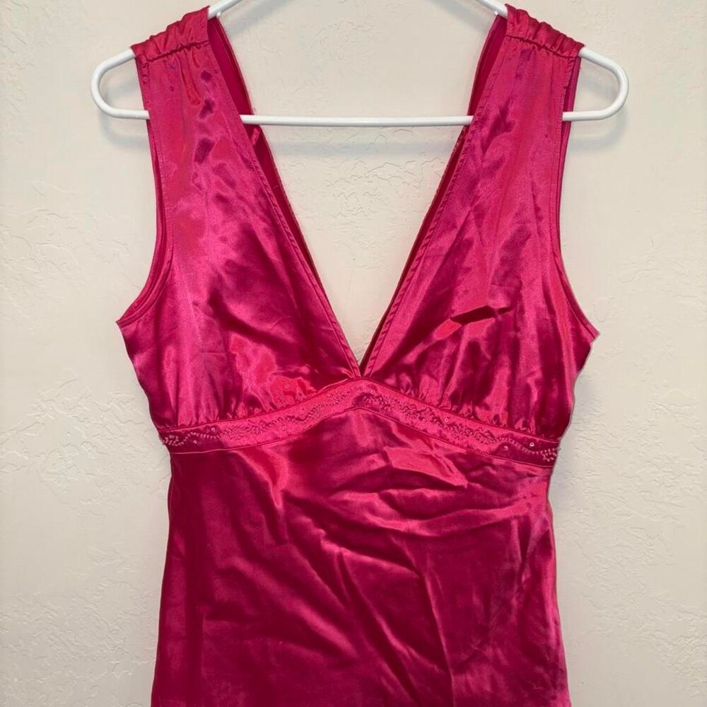 2000s Satin V Neck Blouse